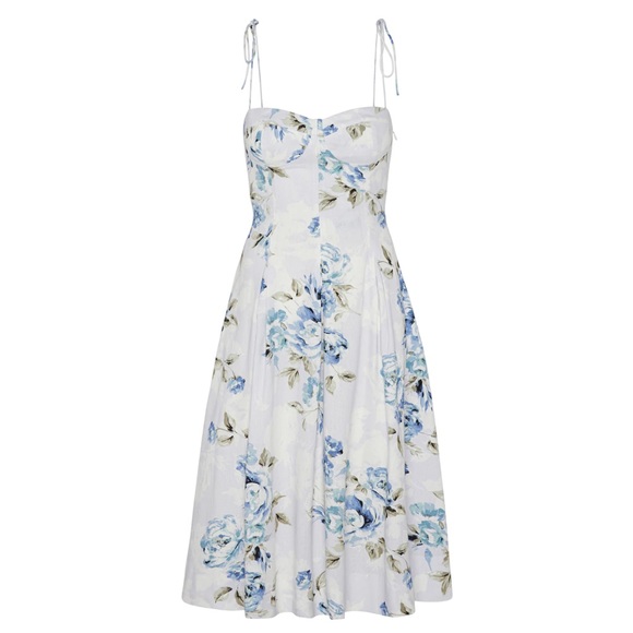 Willow Raissa Fit & Flare Floral Bustier Midi Dress Size Large - Picture 4 of 12